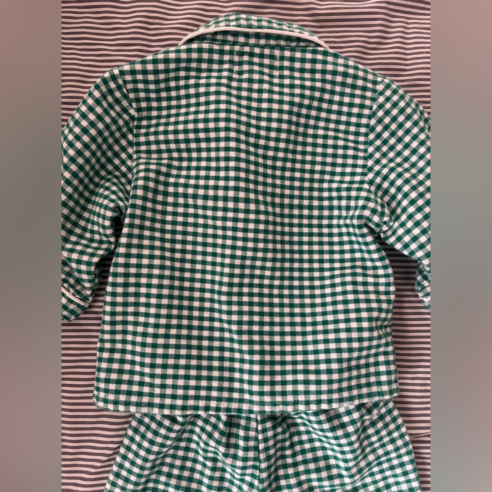 Petite Plume Green Gingham Toddler Pajamas - Picture 6 of 6